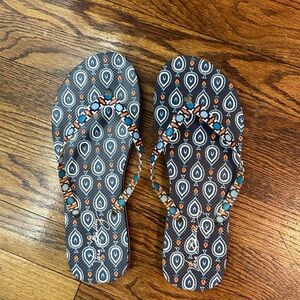 Vera Bradley Blue and Orange Patterned Sandals